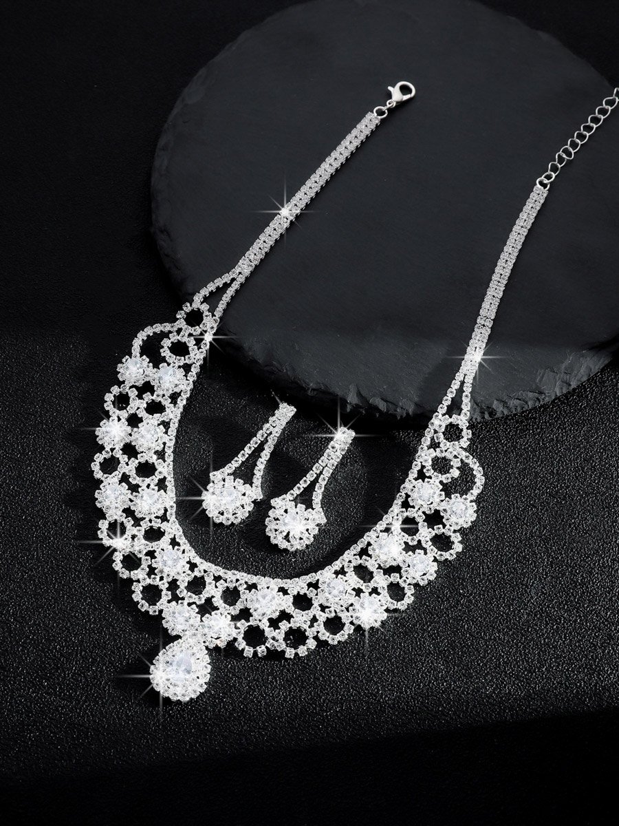 2-Piece Embellished Necklace And Earrings Jewelry Set