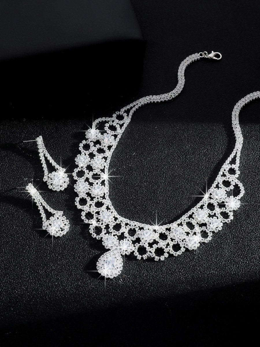 2-Piece Embellished Necklace And Earrings Jewelry Set