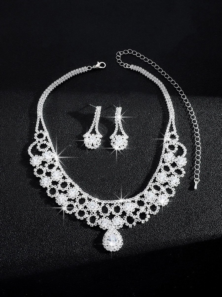 2-Piece Embellished Necklace And Earrings Jewelry Set