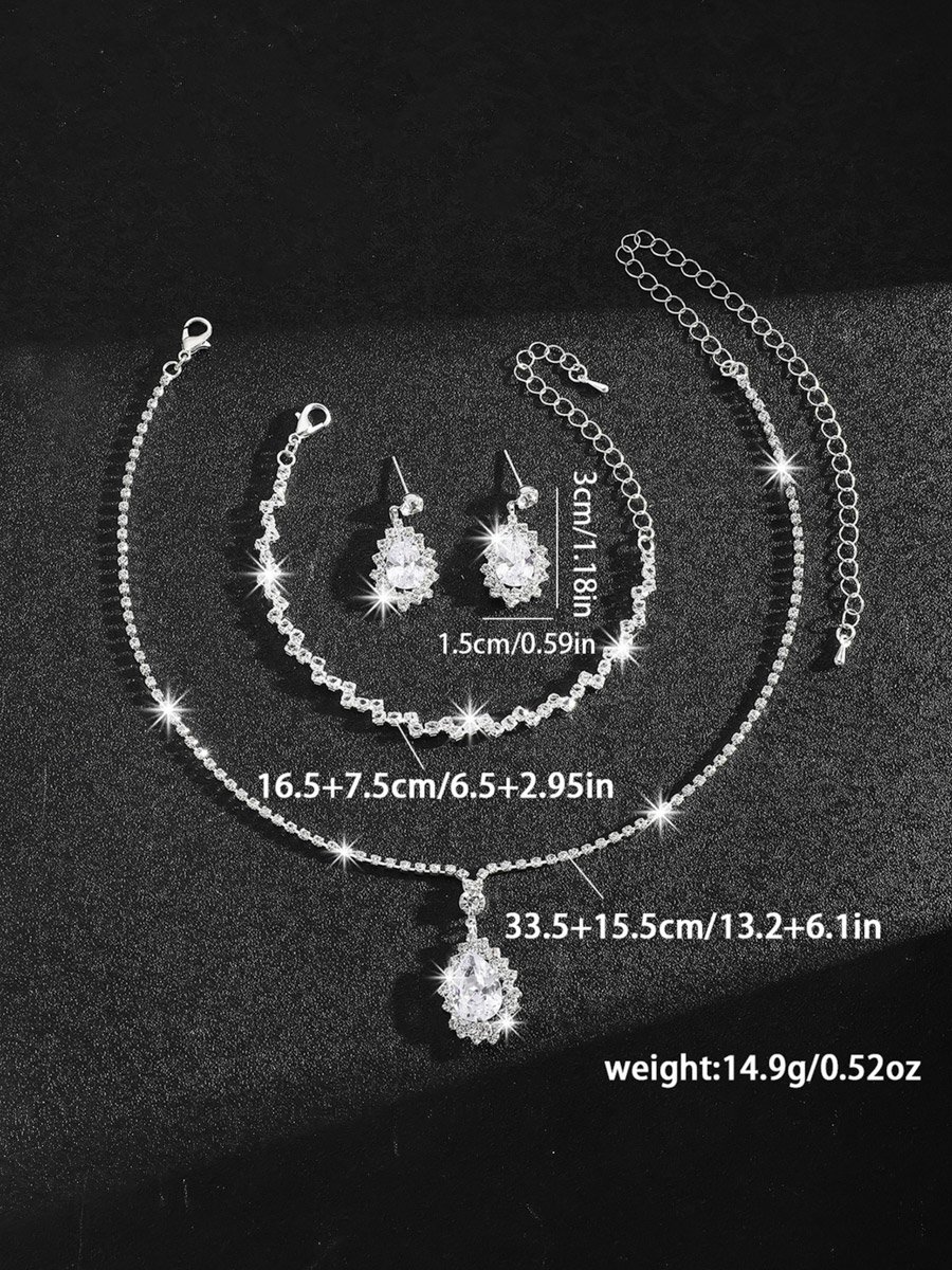 3-Piece Embellished Necklace, Bracelet And Earrings Jewelry Set