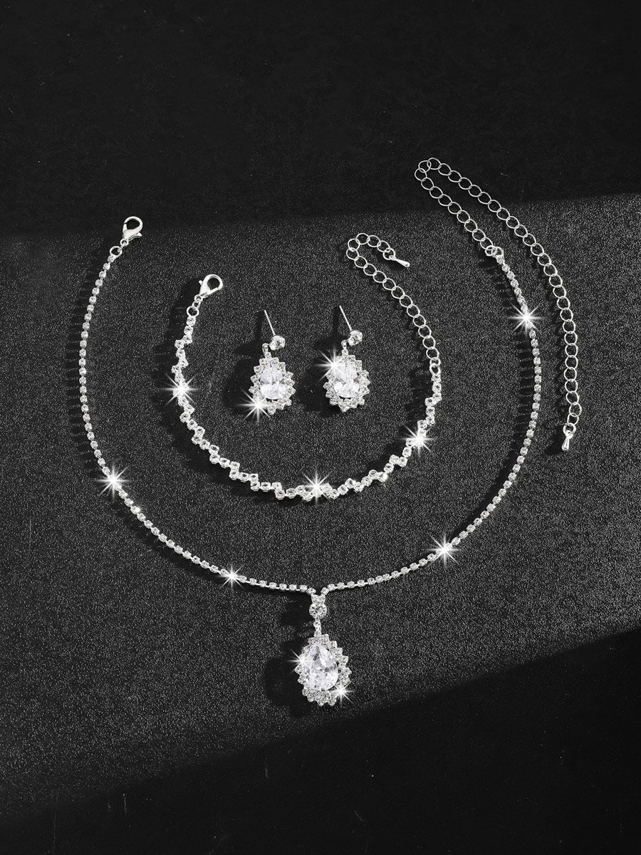 3-Piece Embellished Necklace, Bracelet And Earrings Jewelry Set