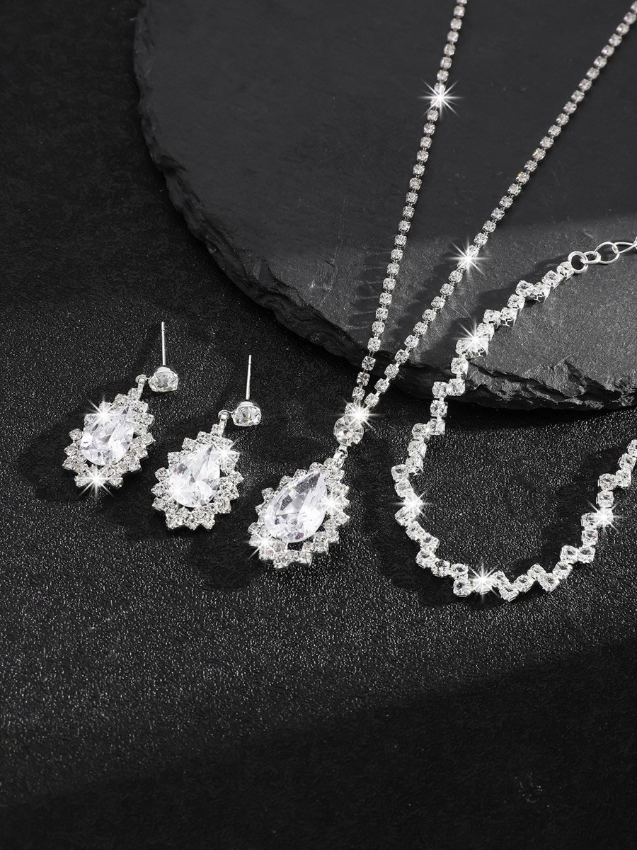 3-Piece Embellished Necklace, Bracelet And Earrings Jewelry Set