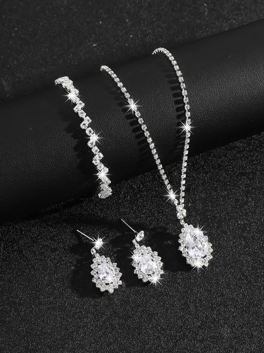 3-Piece Embellished Necklace, Bracelet And Earrings Jewelry Set