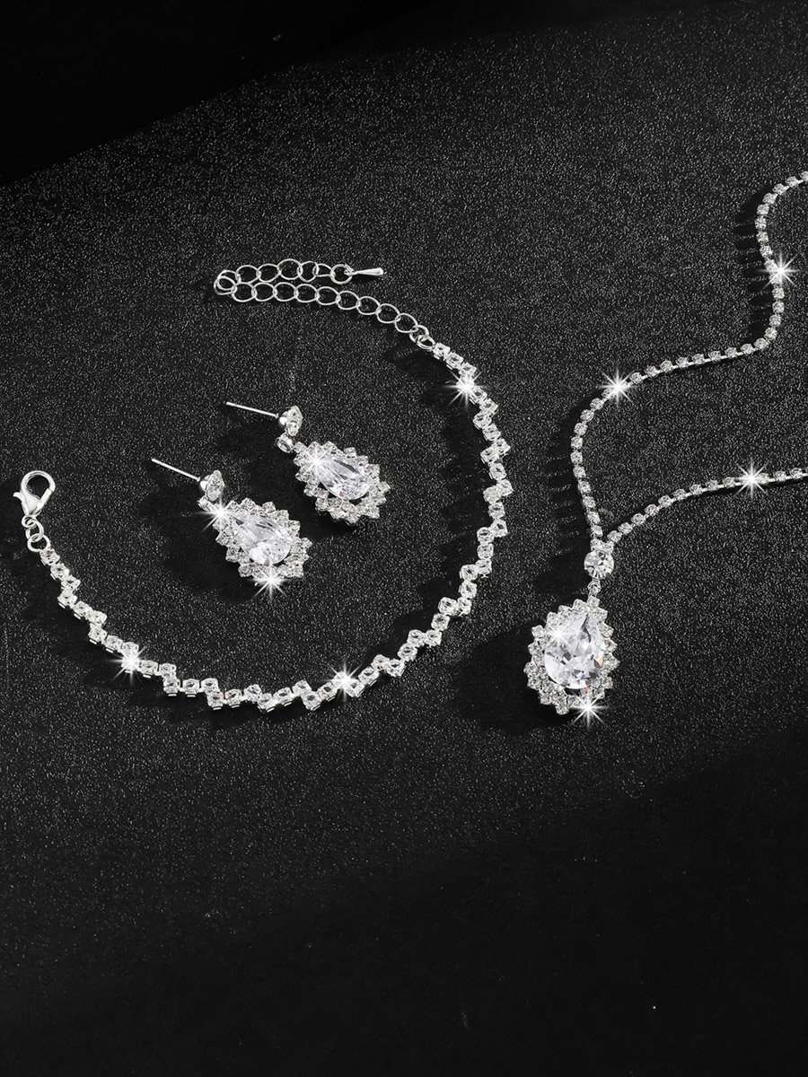 3-Piece Embellished Necklace, Bracelet And Earrings Jewelry Set
