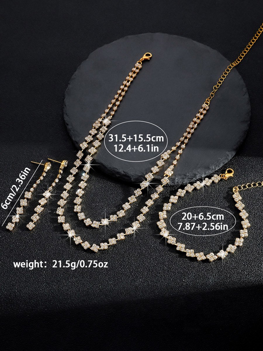 3-Piece Embellished Necklace, Bracelet And Earrings Jewelry Set