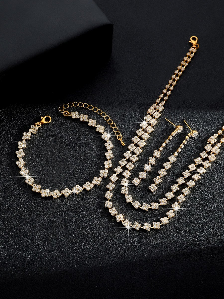 3-Piece Embellished Necklace, Bracelet And Earrings Jewelry Set