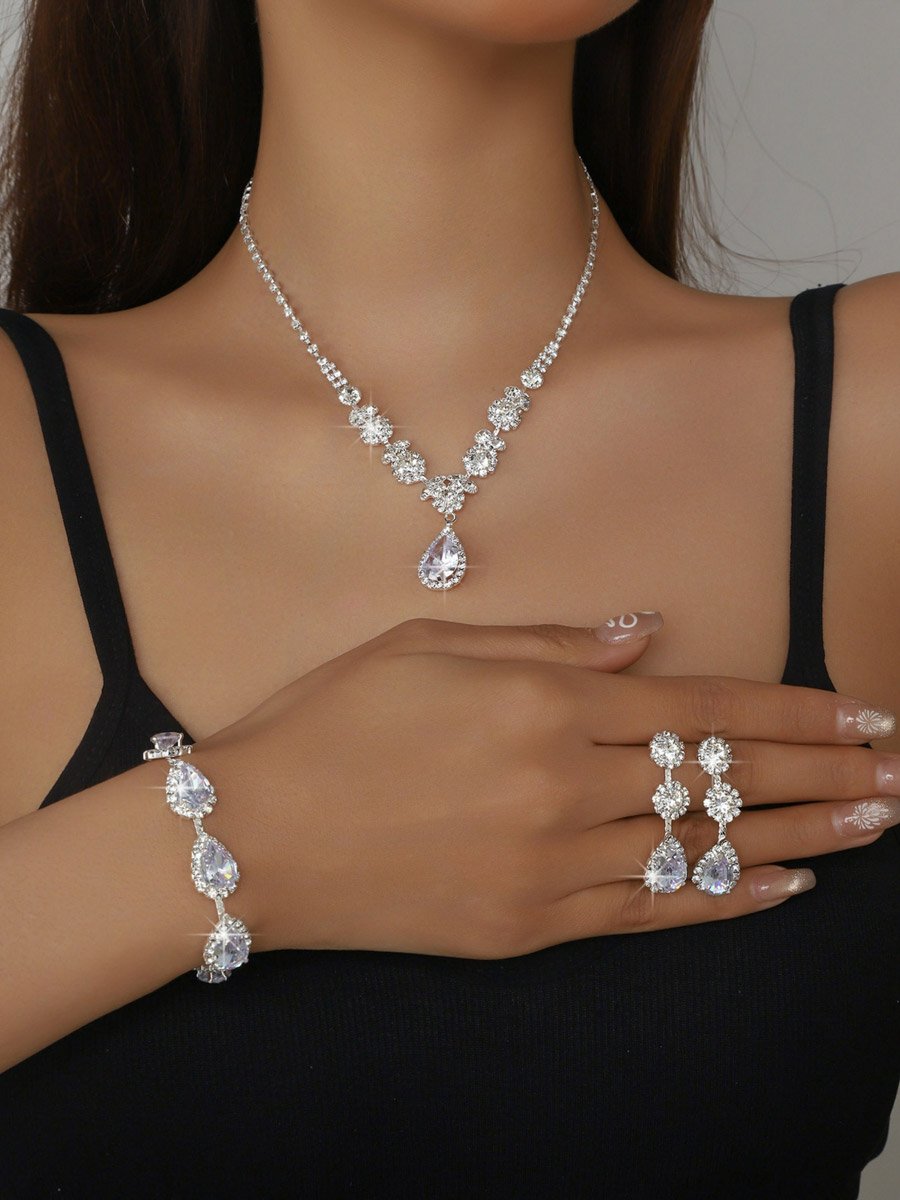 3-Piece Embellished Necklace, Bracelet And Earrings Jewelry Set