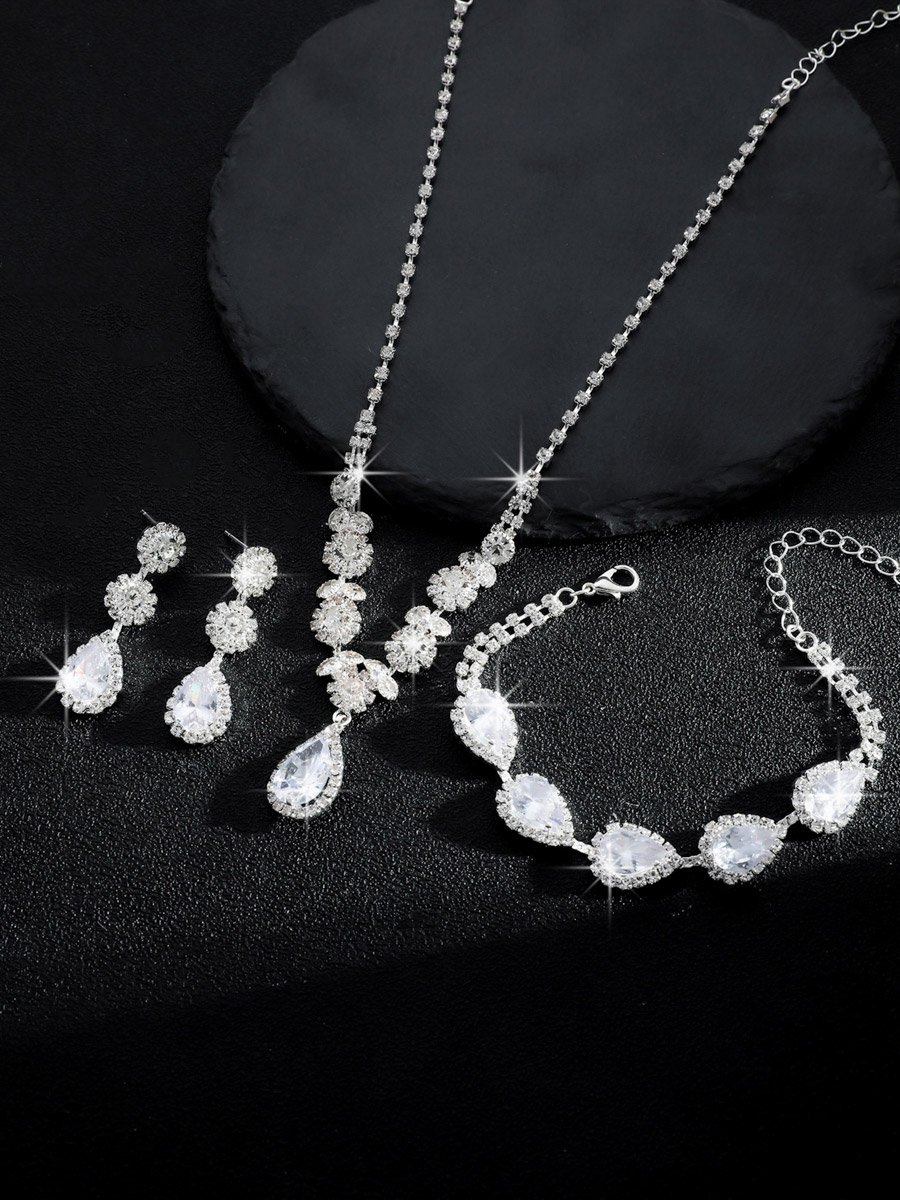 3-Piece Embellished Necklace, Bracelet And Earrings Jewelry Set