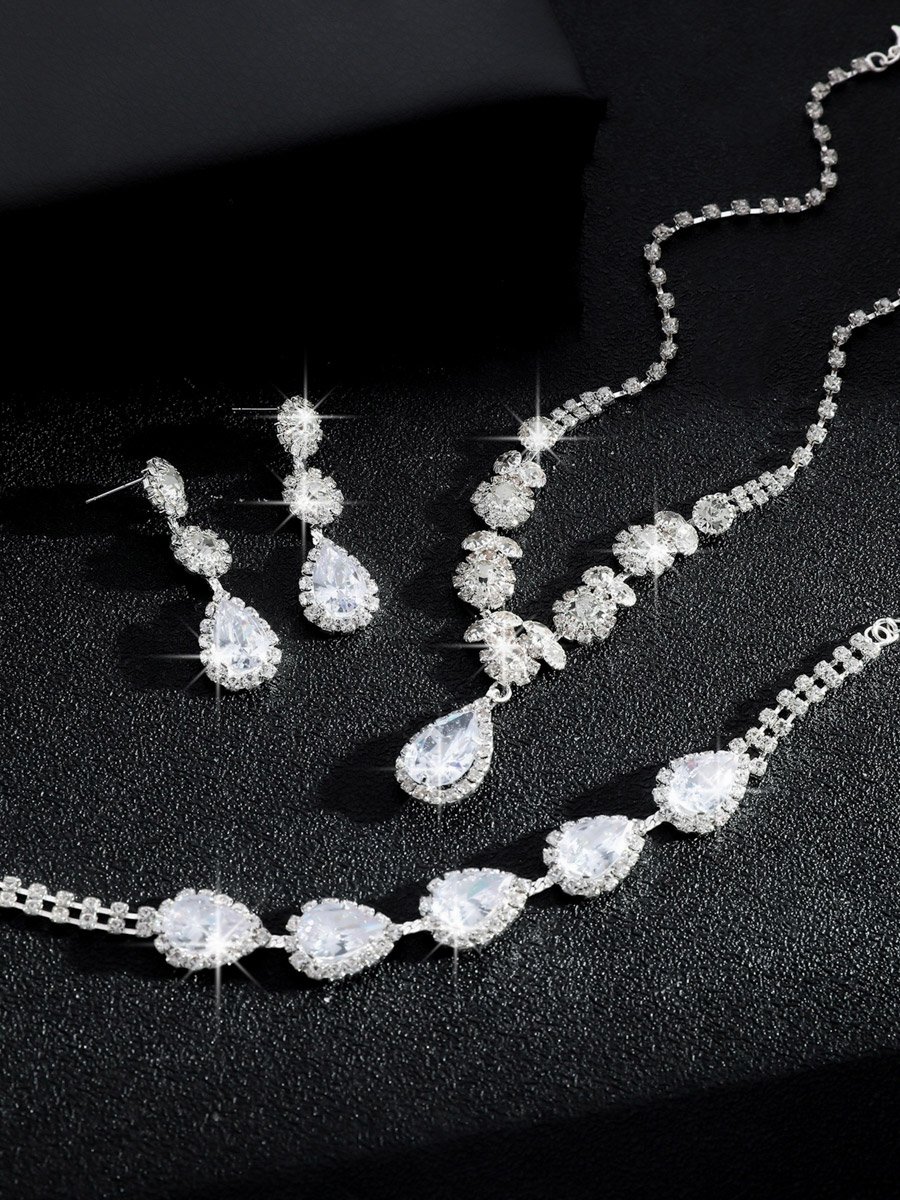 3-Piece Embellished Necklace, Bracelet And Earrings Jewelry Set