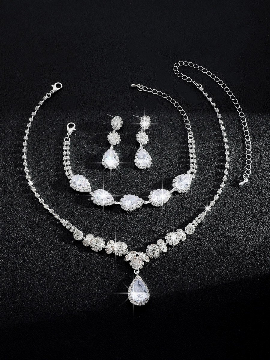 3-Piece Embellished Necklace, Bracelet And Earrings Jewelry Set