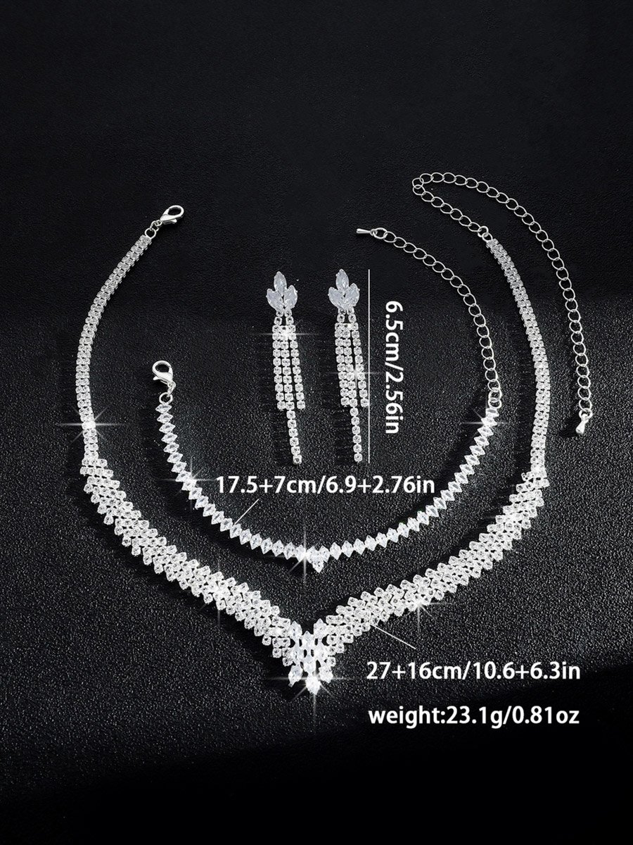 3-Piece Embellished Necklace, Bracelet And Earrings Jewelry Set