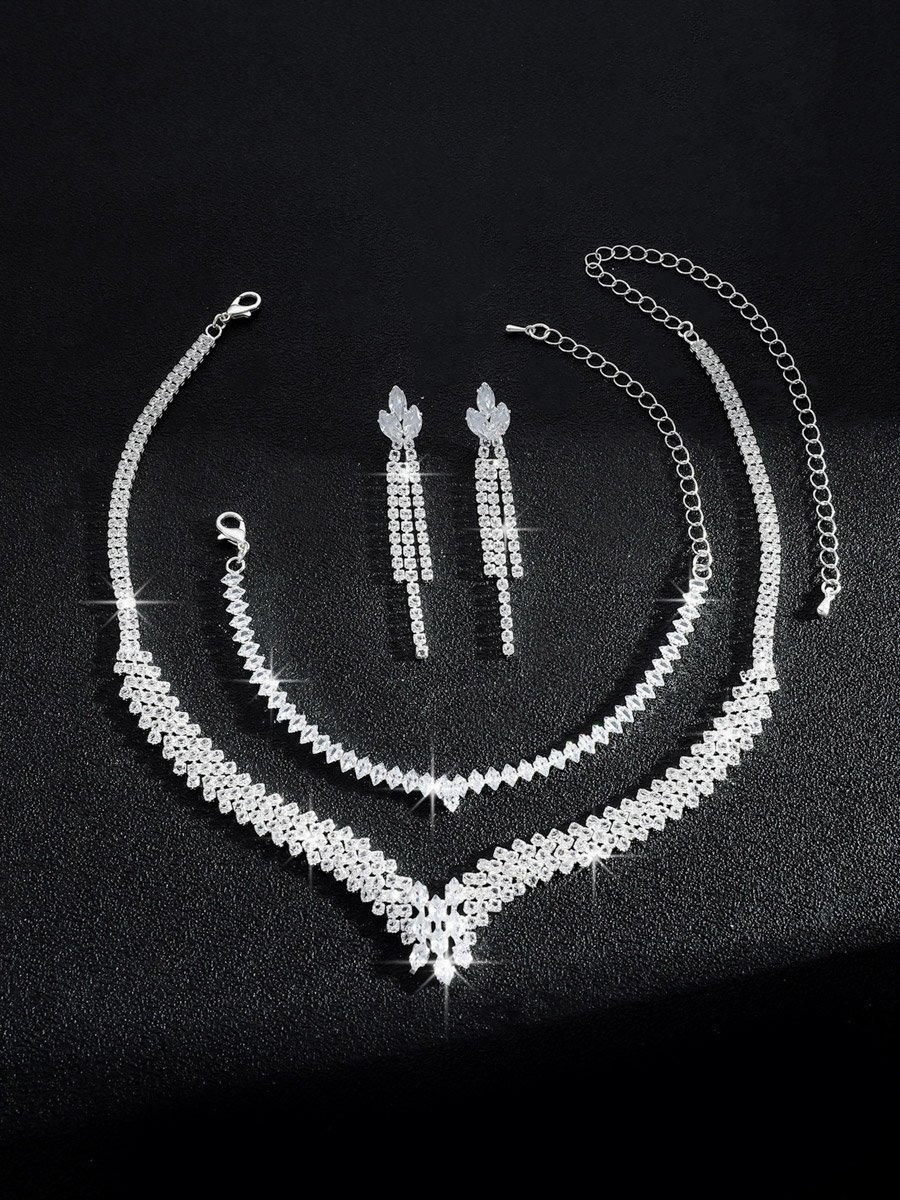 3-Piece Embellished Necklace, Bracelet And Earrings Jewelry Set