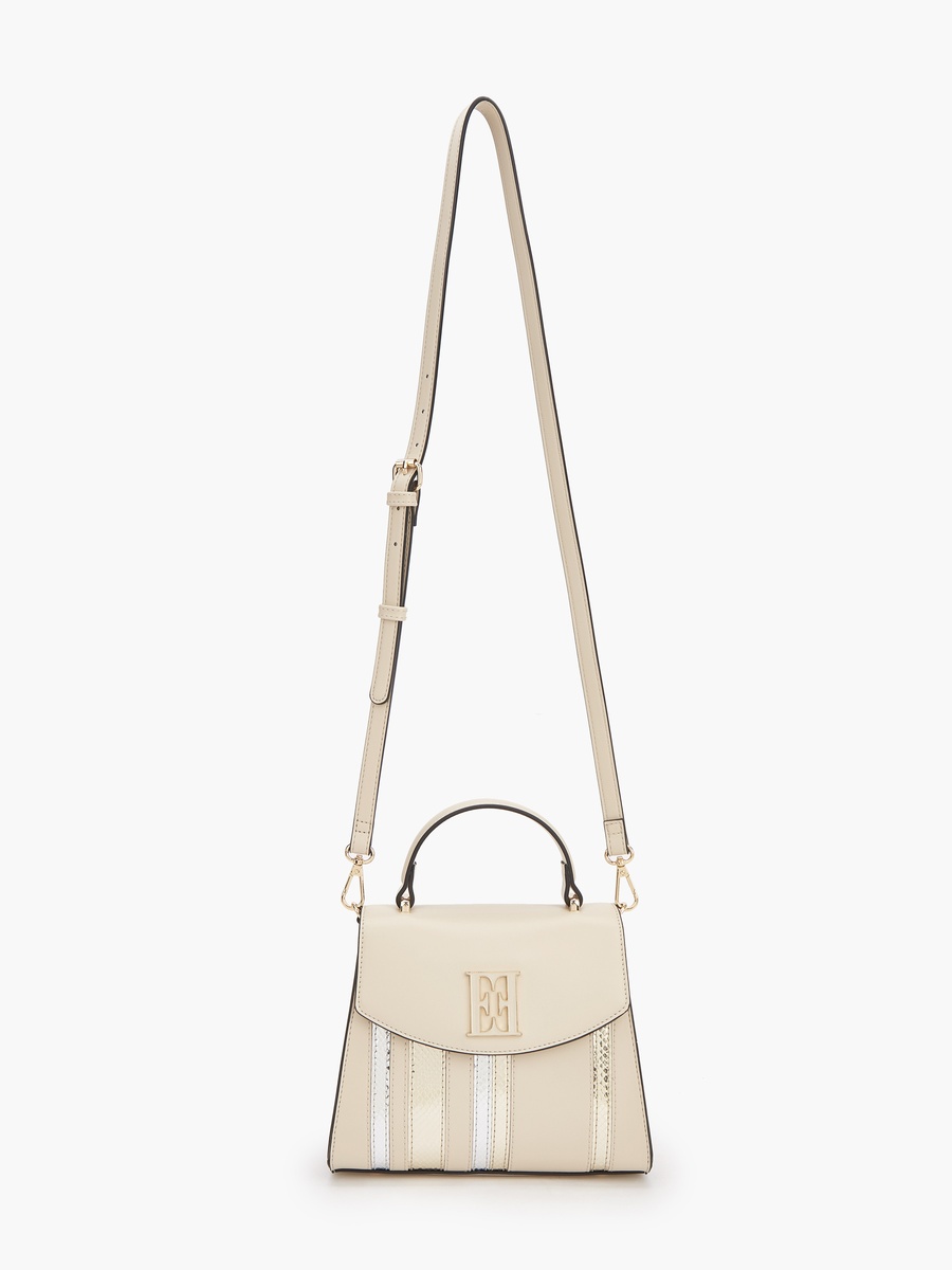 Panelled Satchel Bag with Detachable Strap -  W 22  x  H 17.5 cm