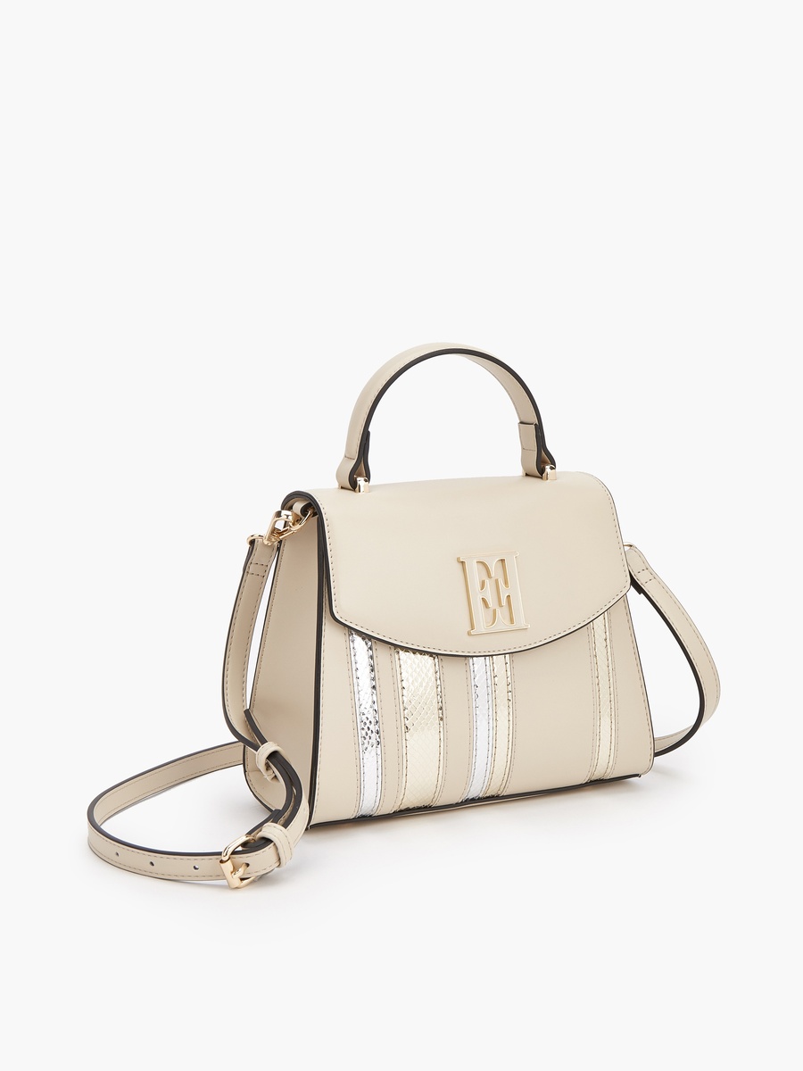 Panelled Satchel Bag with Detachable Strap -  W 22  x  H 17.5 cm