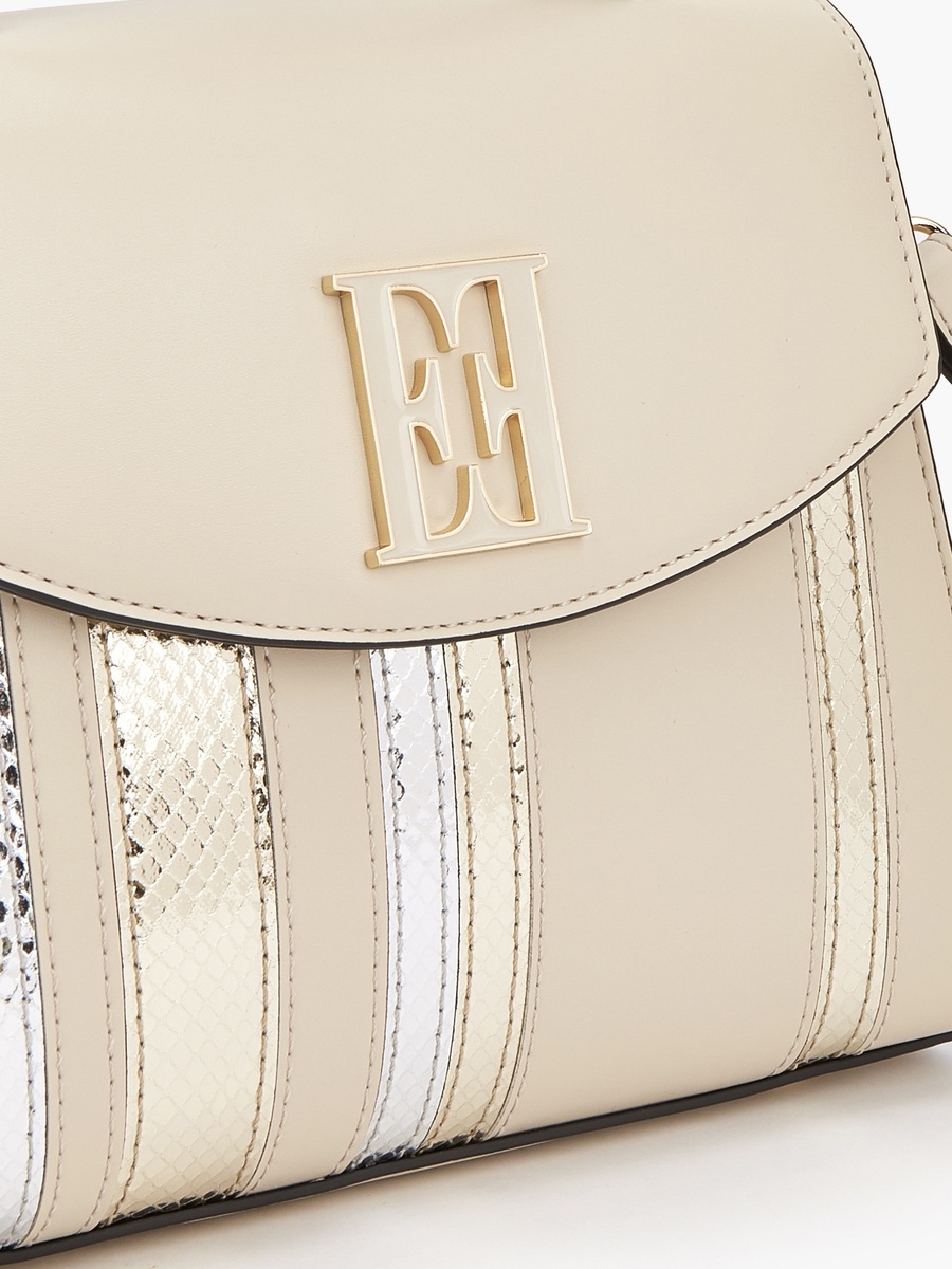 Panelled Satchel Bag with Detachable Strap -  W 22  x  H 17.5 cm