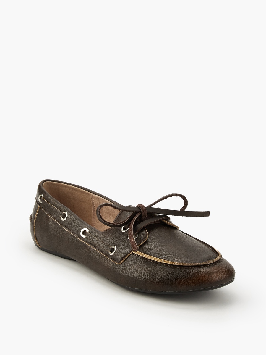 Women Lace-Up Detail Loafers