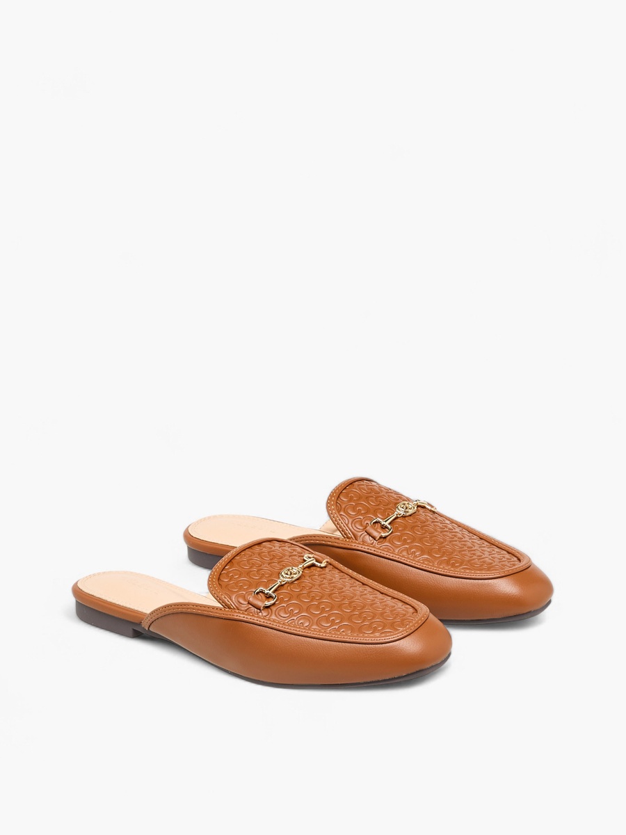 Women Monogram Embossed Mules
