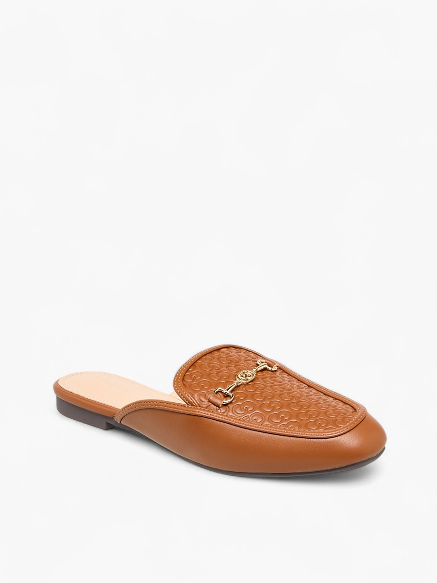 Women Monogram Embossed Mules