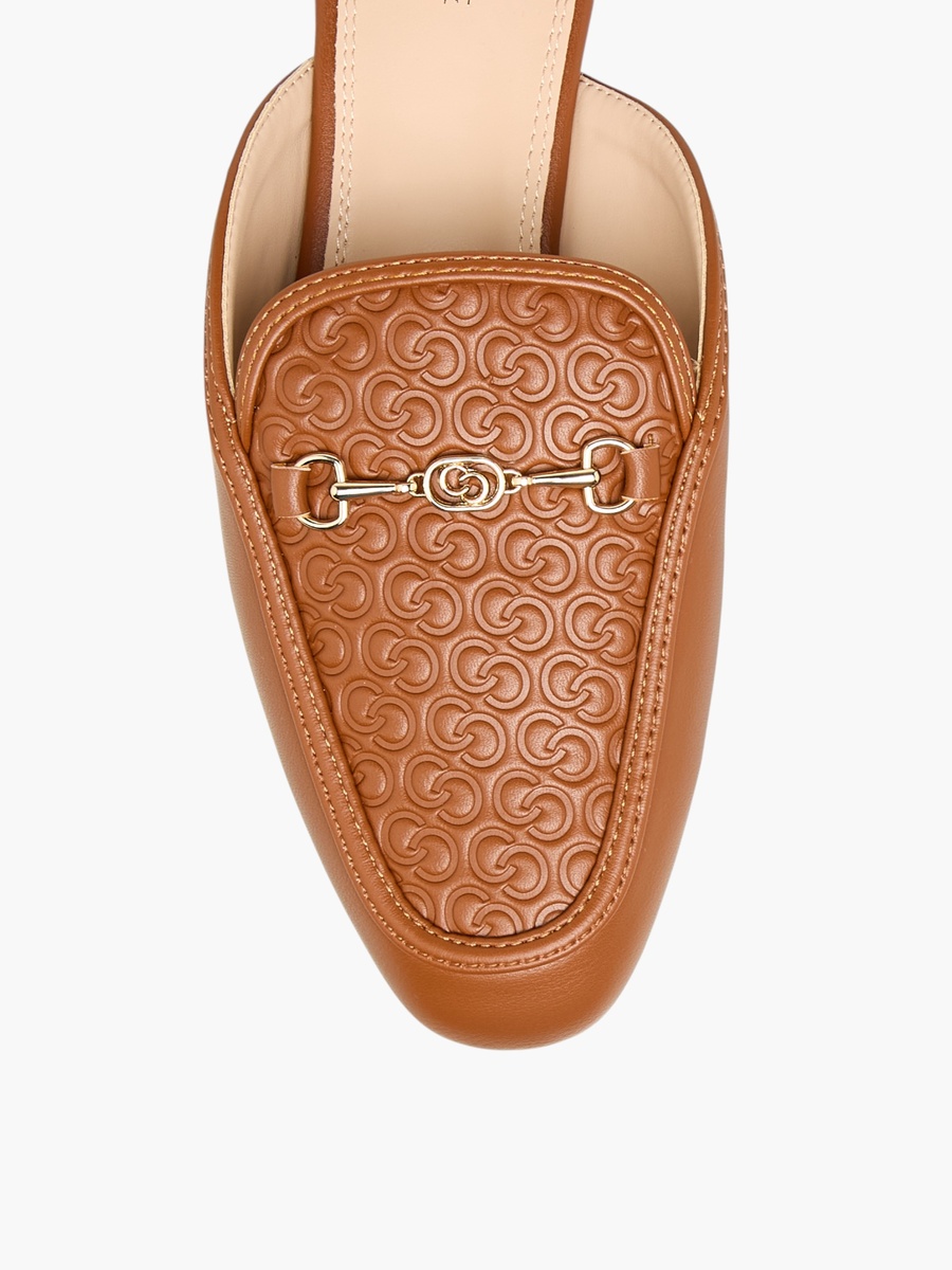 Women Monogram Embossed Mules