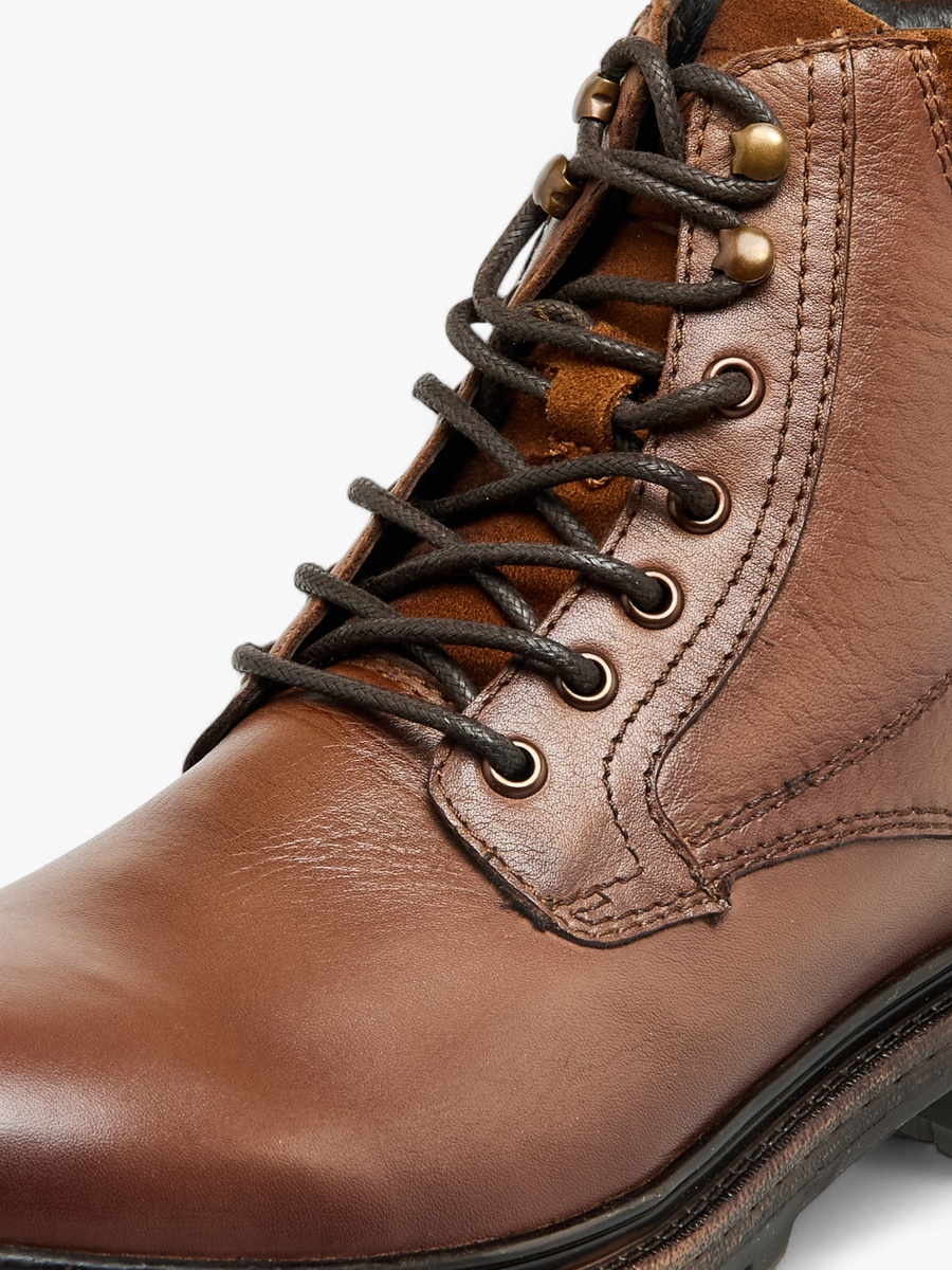 Men Leather Panelled Ankle Boots