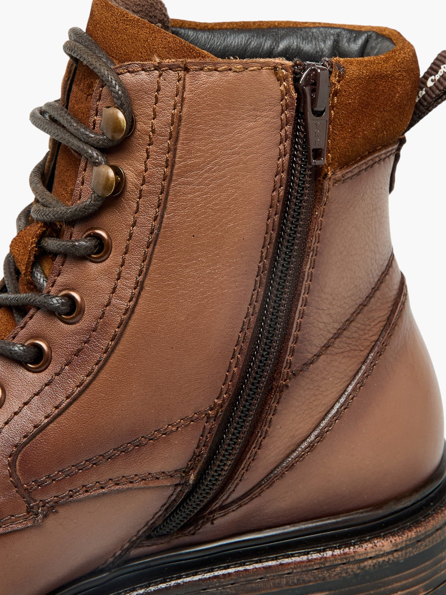 Men Leather Panelled Ankle Boots