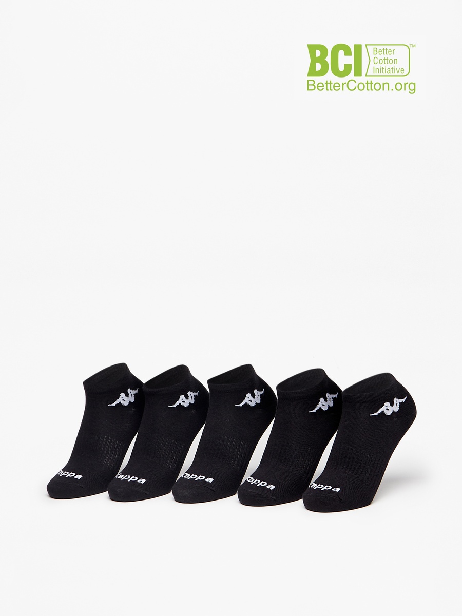 Logo Detail Ankle Length Sports Socks - Set of 5