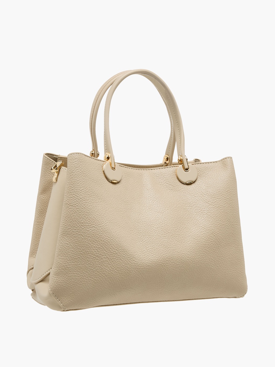 Solid Tote Bag with Detachable Strap -  D 30 cm