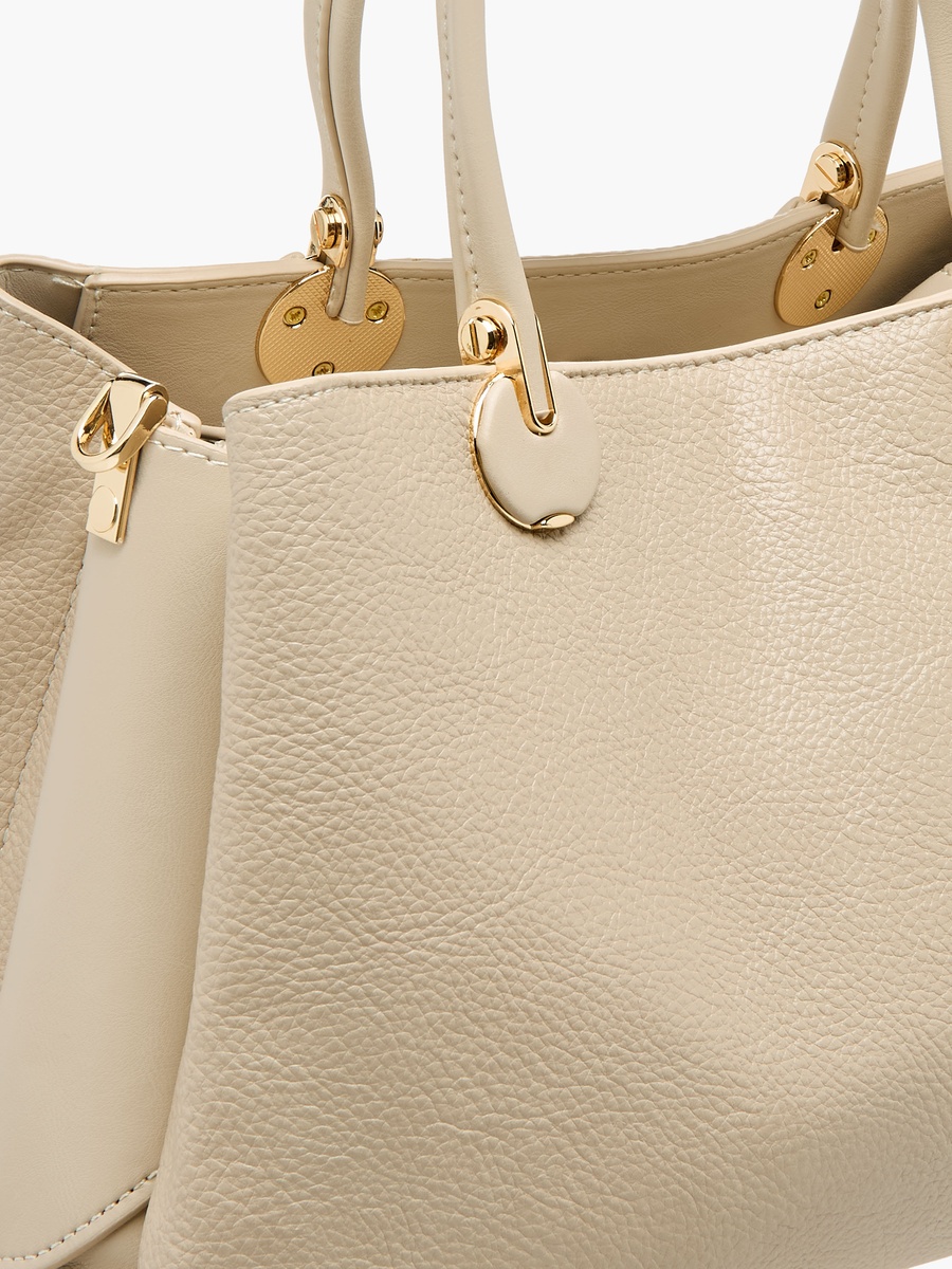 Solid Tote Bag with Detachable Strap -  D 30 cm