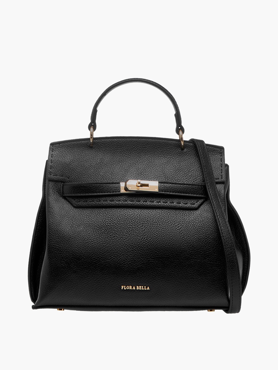Solid Satchel Bag with Twist Lock Closure -  D 28.5 cm
