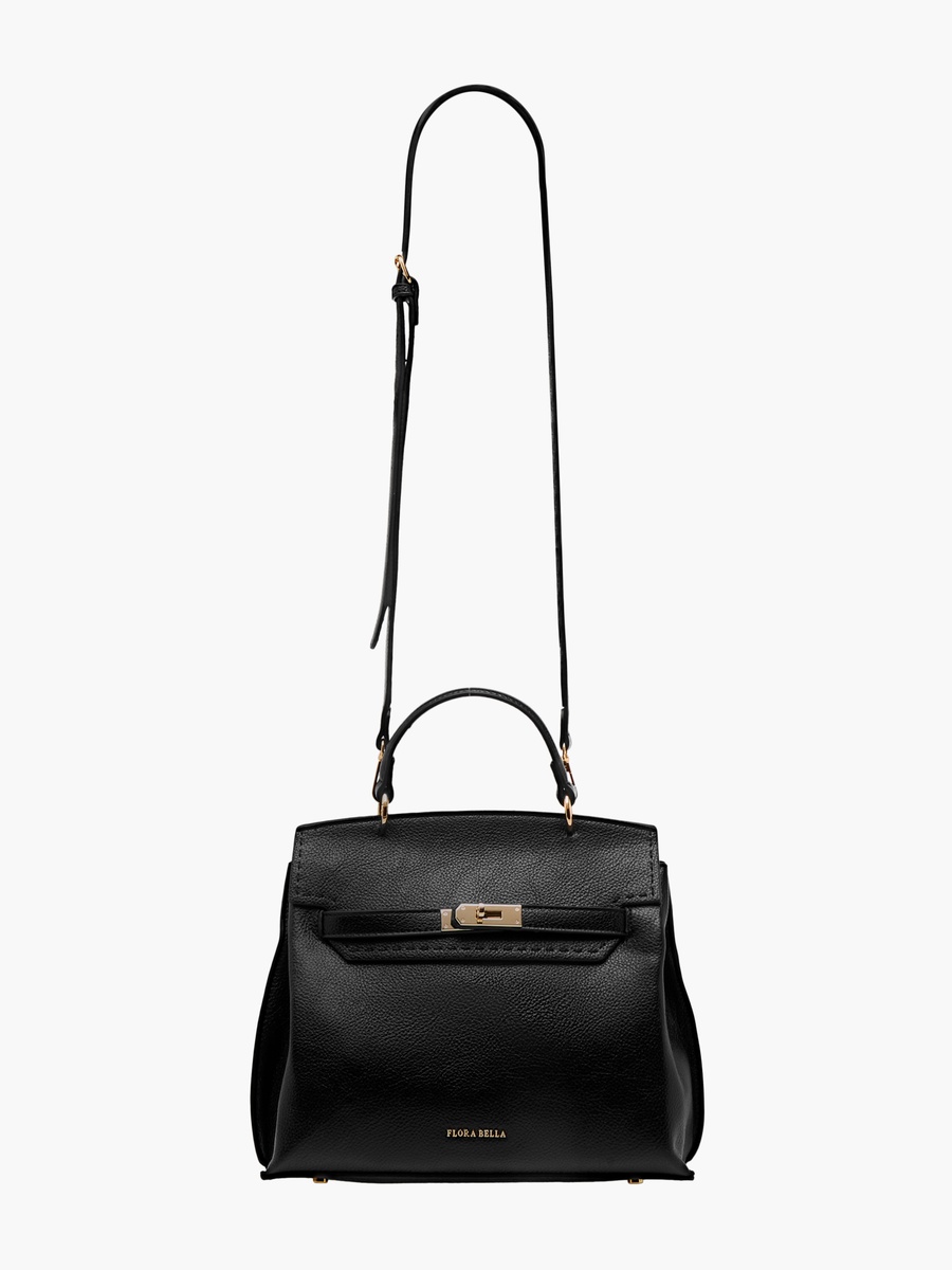Solid Satchel Bag with Twist Lock Closure -  D 28.5 cm