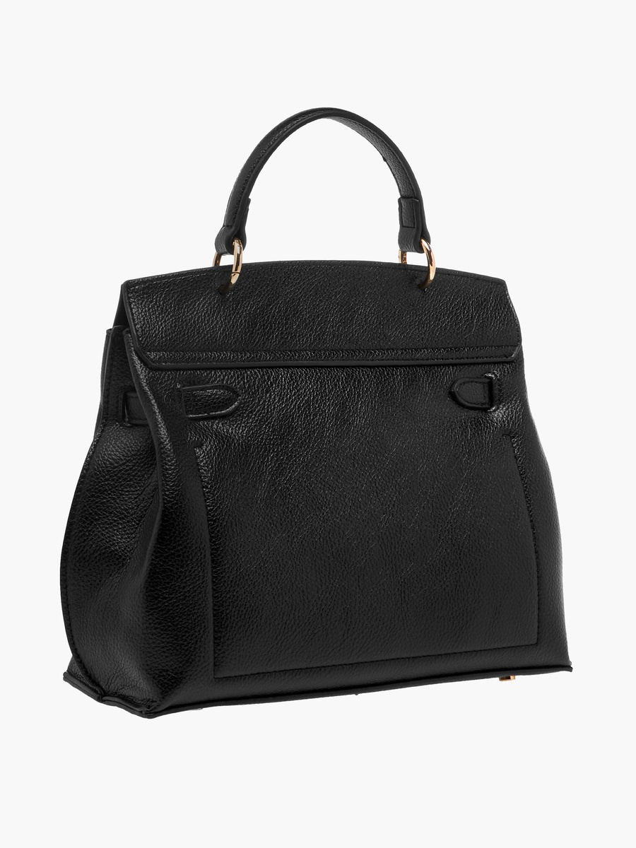 Solid Satchel Bag with Twist Lock Closure -  D 28.5 cm
