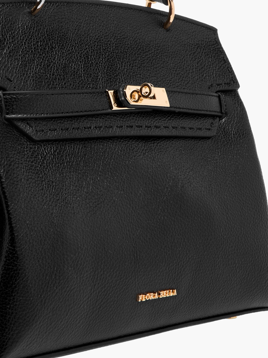 Solid Satchel Bag with Twist Lock Closure -  D 28.5 cm