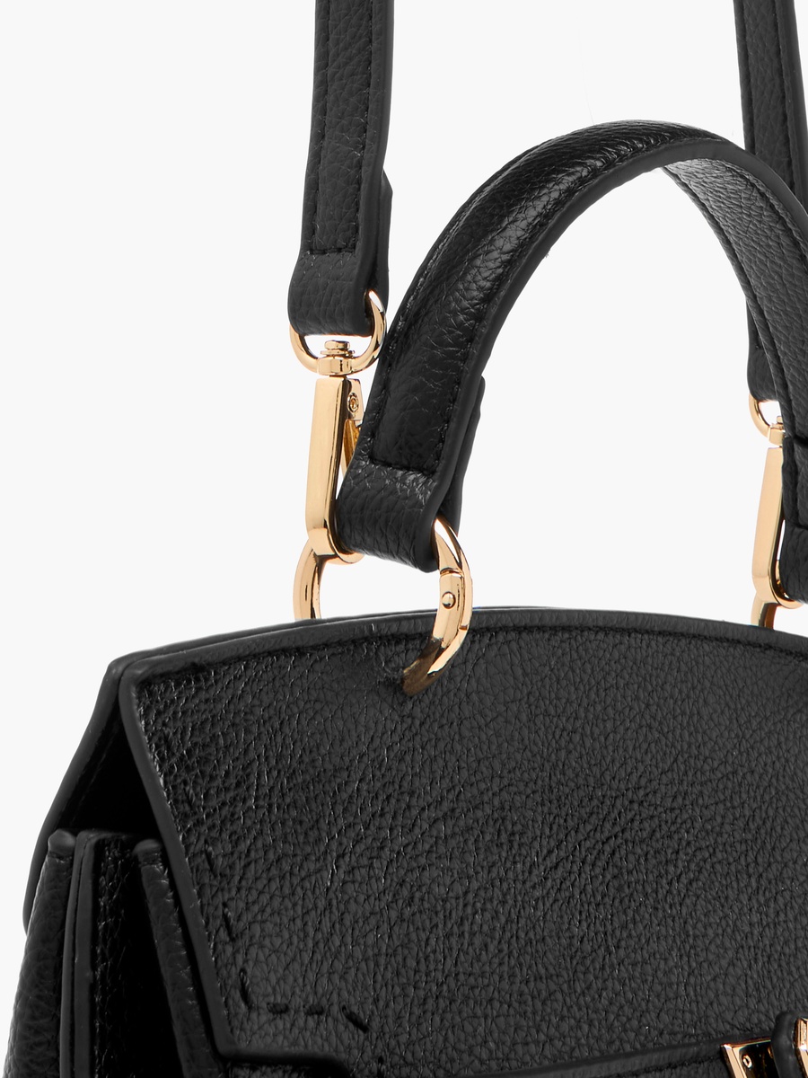 Solid Satchel Bag with Twist Lock Closure -  D 28.5 cm