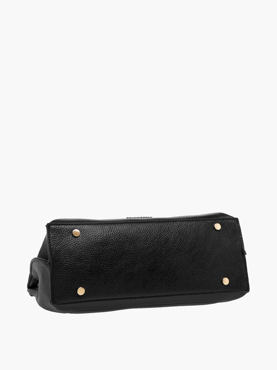 Solid Satchel Bag with Twist Lock Closure -  D 28.5 cm