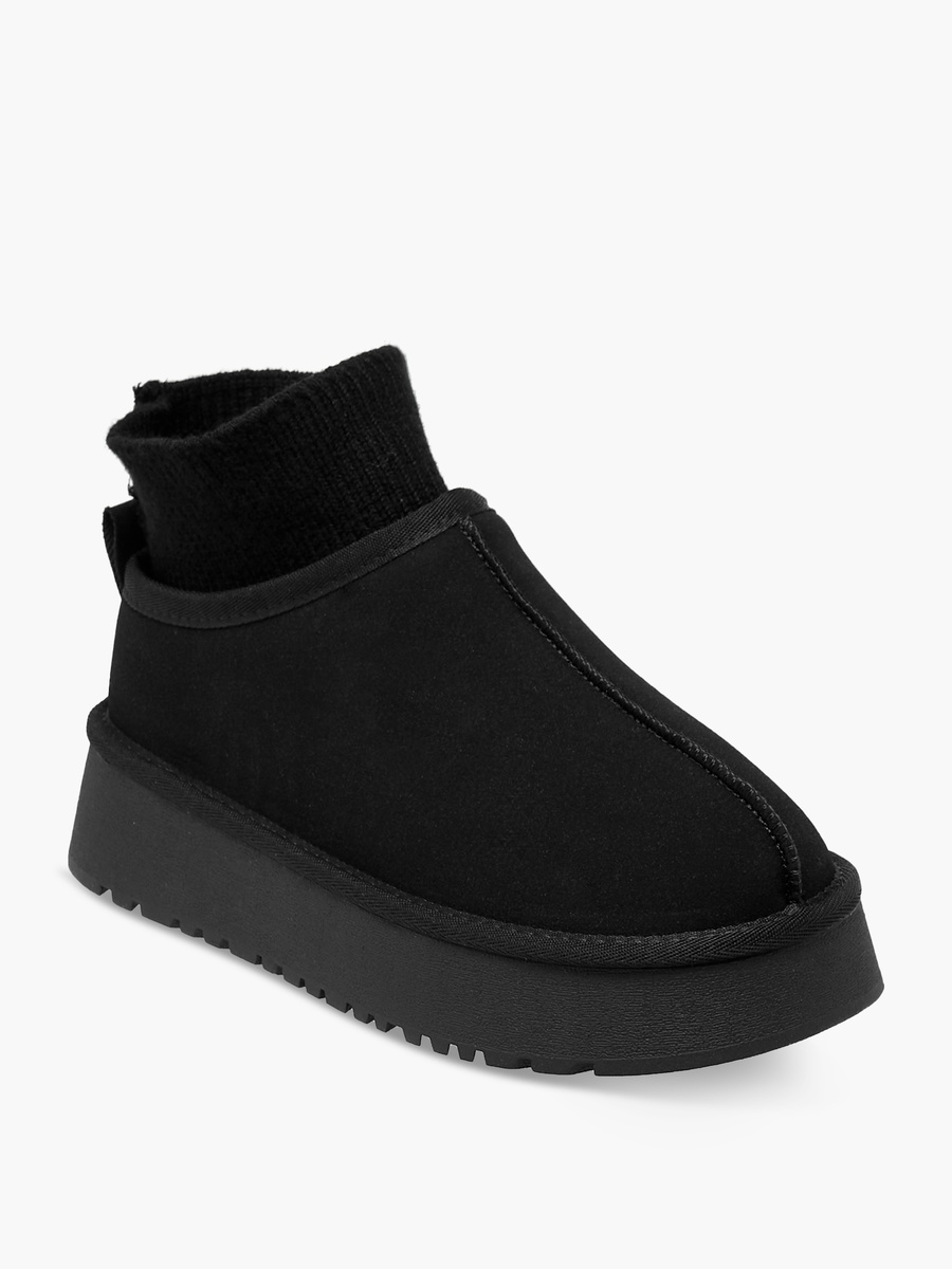 Women Ribbed Cuff Ankle Boots