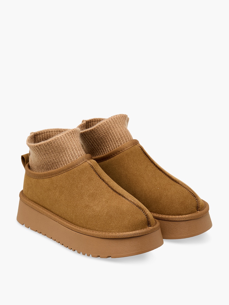 Women Ribbed Cuff Ankle Boots