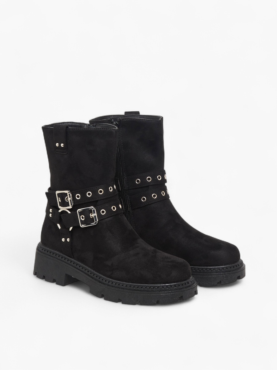 Women Buckle Detail Ankle Boots