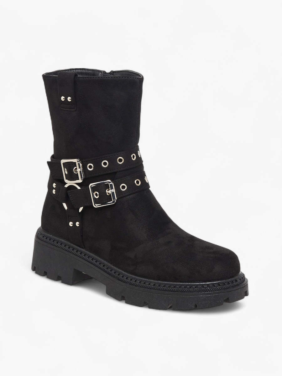 Women Buckle Detail Ankle Boots