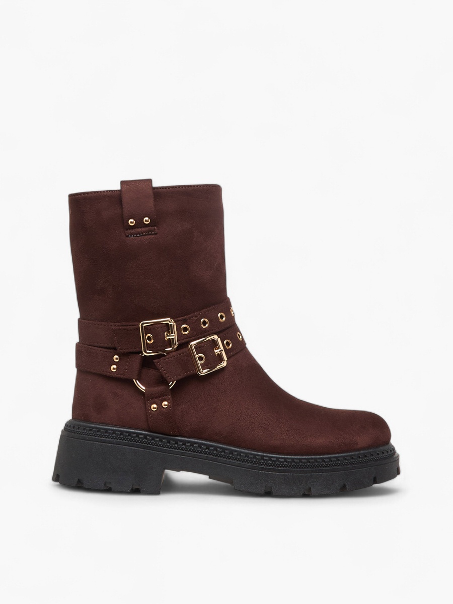Women Buckle Detail Ankle Boots