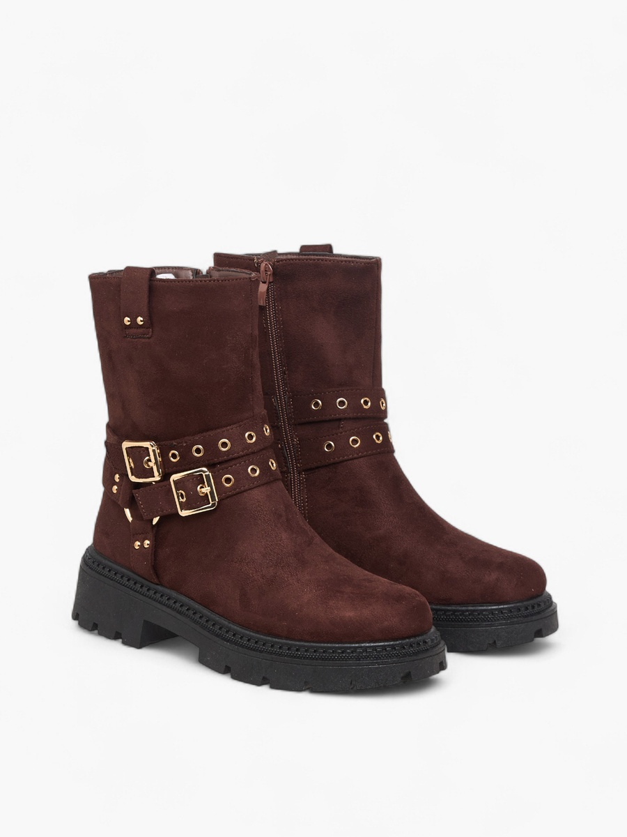 Women Buckle Detail Ankle Boots