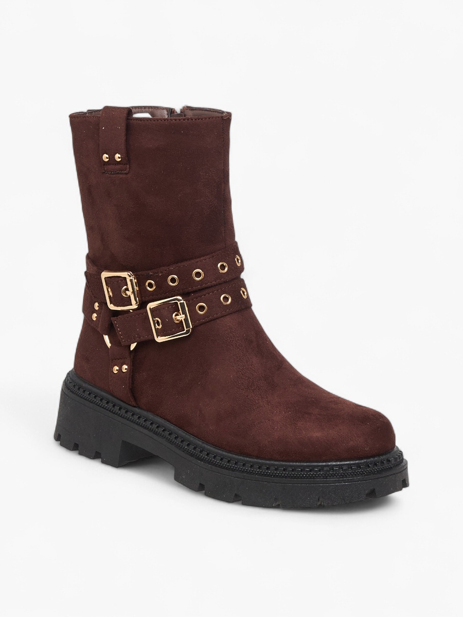 Women Buckle Detail Ankle Boots
