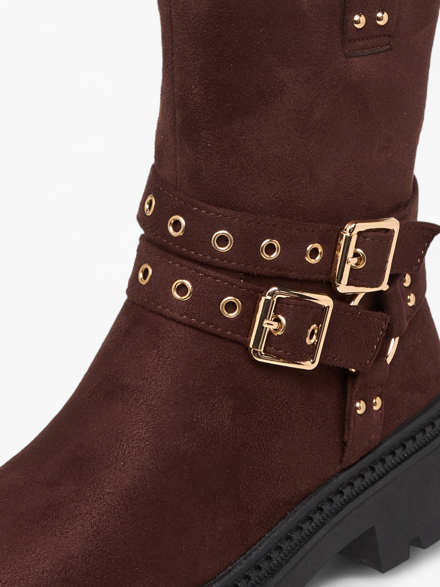 Women Buckle Detail Ankle Boots