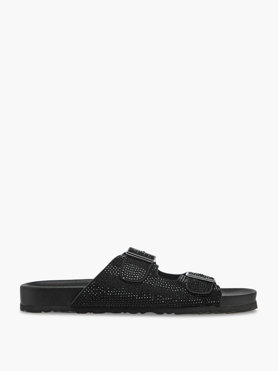 Women Buckle Accent Slip-On Sandals