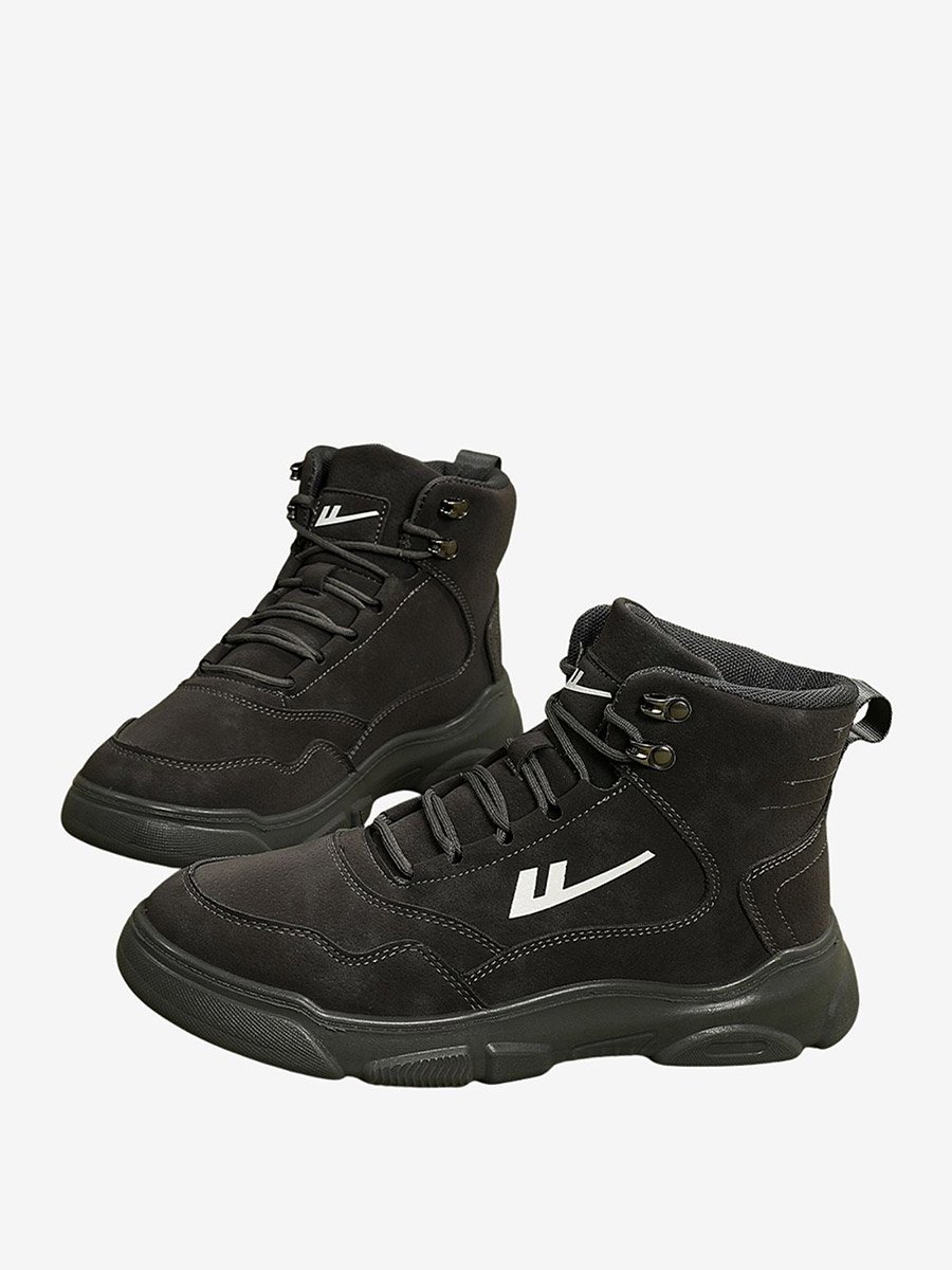 Men Logo Detail Lace Up Boots