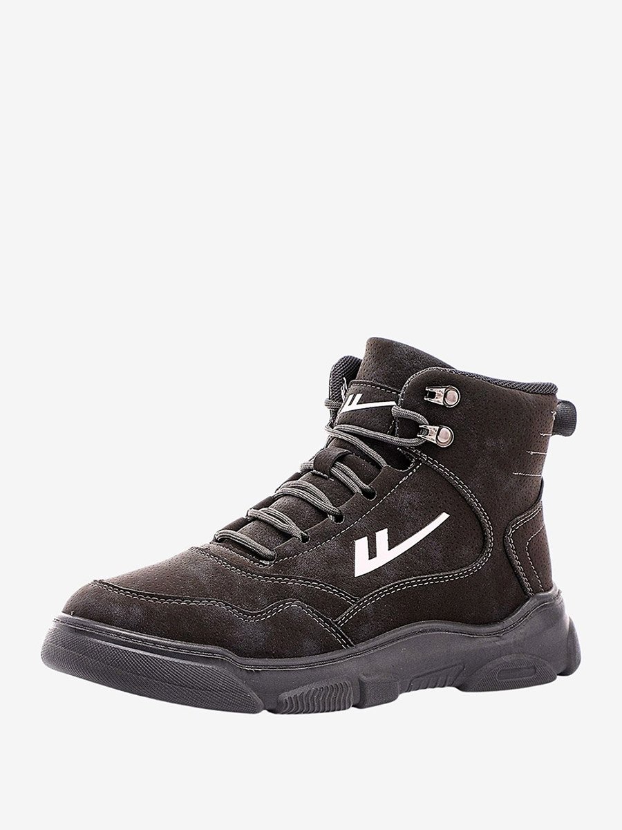 Men Logo Detail Lace Up Boots