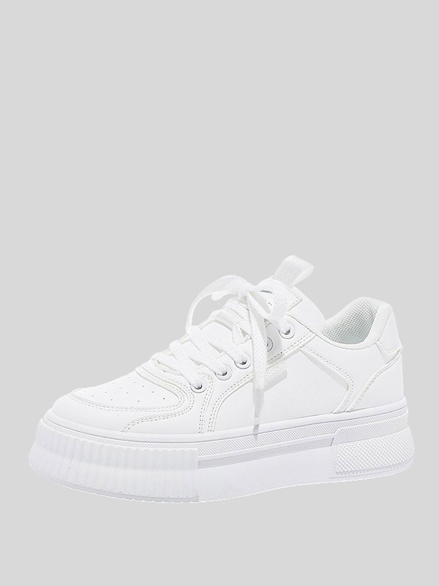 Women Textured Lace Up Casual Sneakers