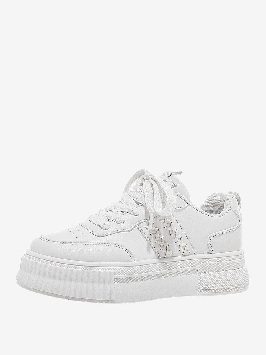 Off White Lace Up Comfort Shoes