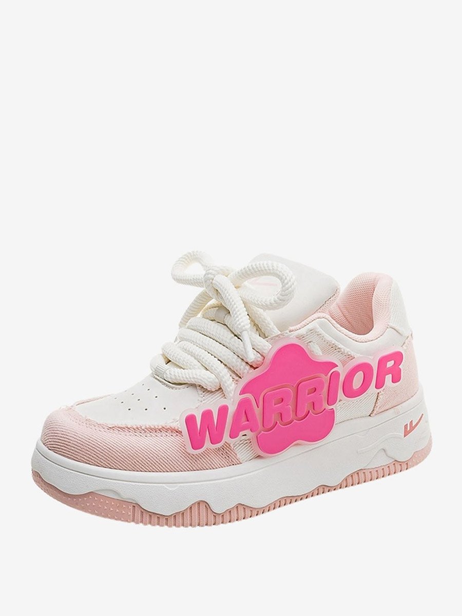 Women Applique Detail Lace Up Sneakers