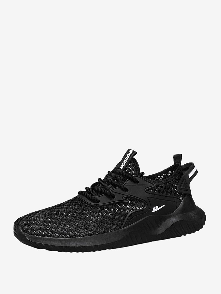 Men Textured Lace Up Sports Sneakers