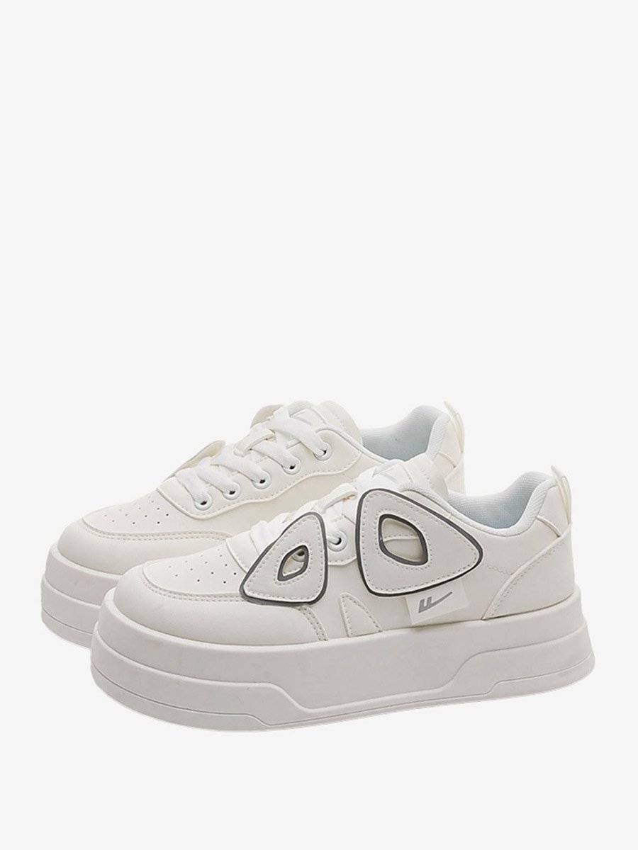 Women Applique Detail Lace Up Sneakers